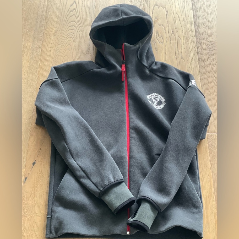 adidas Mufc Zne Hd 3.0 soccer/Football Manchester United Hoodie Jacket Black